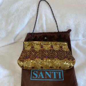 🔥EUC Santi Sequined & Embellished Shoulder Bag Handbag or Clutch🔥